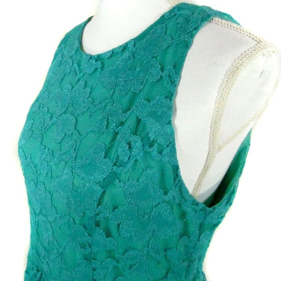 Emerald Sundae Dress Size 13 Teal Floral - Picture 2 of 5